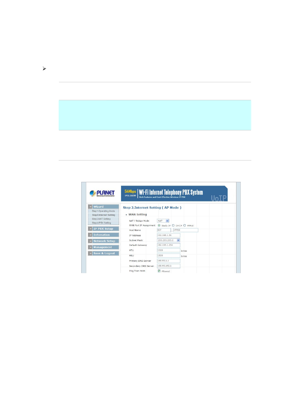 Planet Technology Internet Telephony PBX System IPX-300 Series User Manual | Page 12 / 68