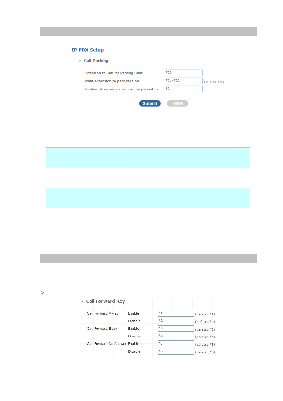 Call parking, Gereral setting | Planet Technology Internet Telephony PBX System IPX-300 Series User Manual | Page 24 / 68