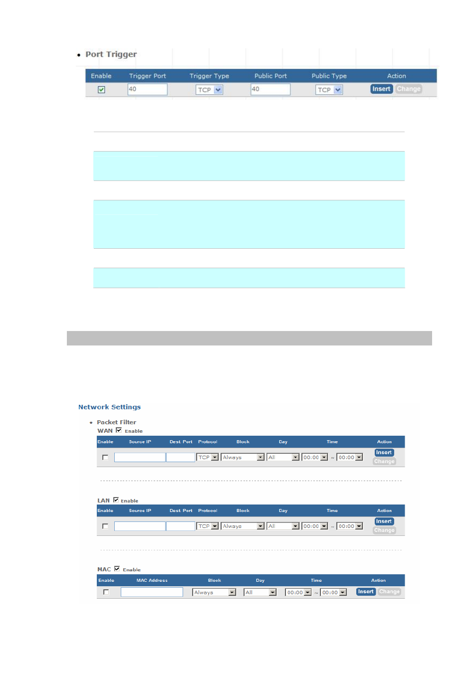 Packet filter | Planet Technology Internet Telephony PBX System IPX-300 Series User Manual | Page 46 / 68