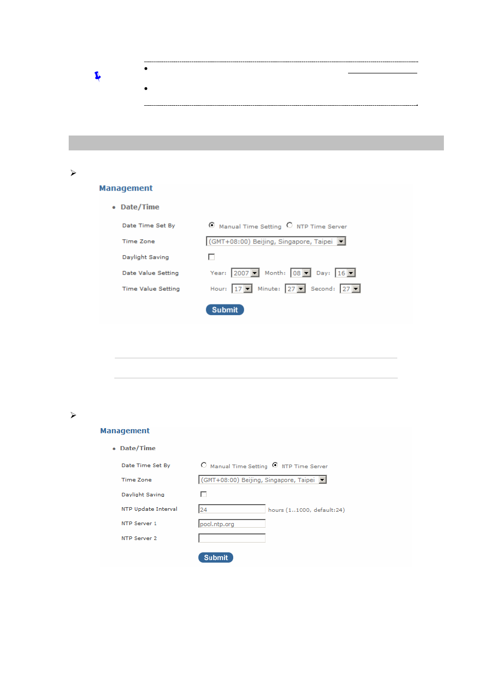 Date & time | Planet Technology Internet Telephony PBX System IPX-300 Series User Manual | Page 53 / 68