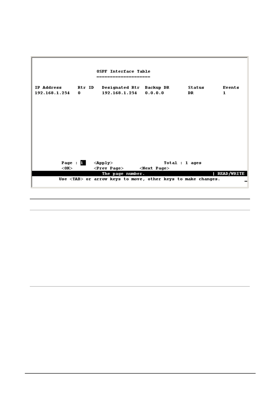 1 display interface table | Planet Technology WGS3-2620 User Manual | Page 131 / 267