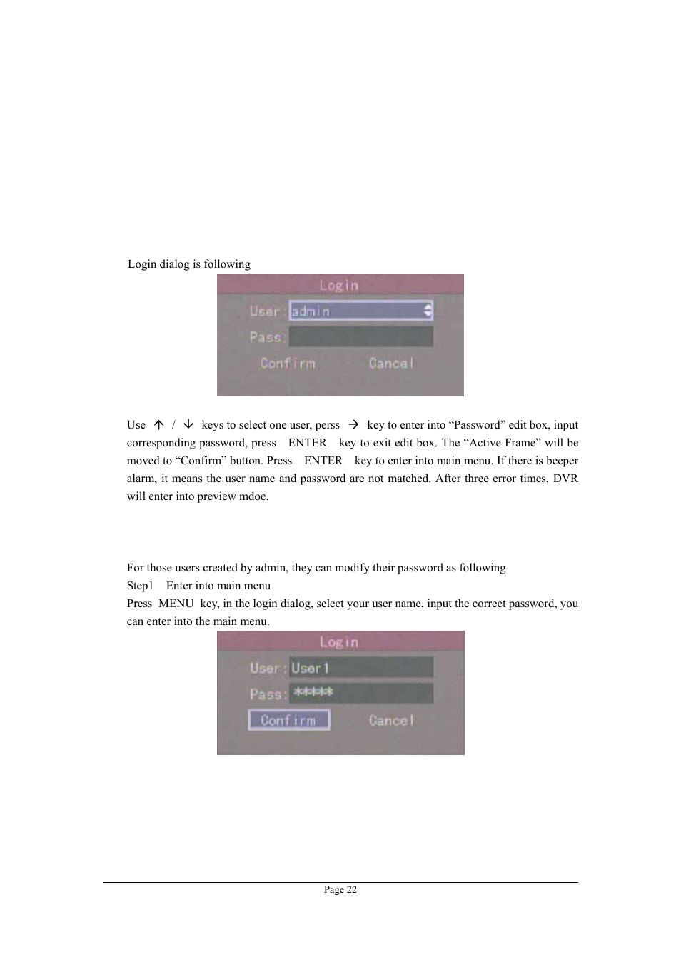 3 user name and password, User name and password | Planet Technology DVR-1670 User Manual | Page 22 / 99