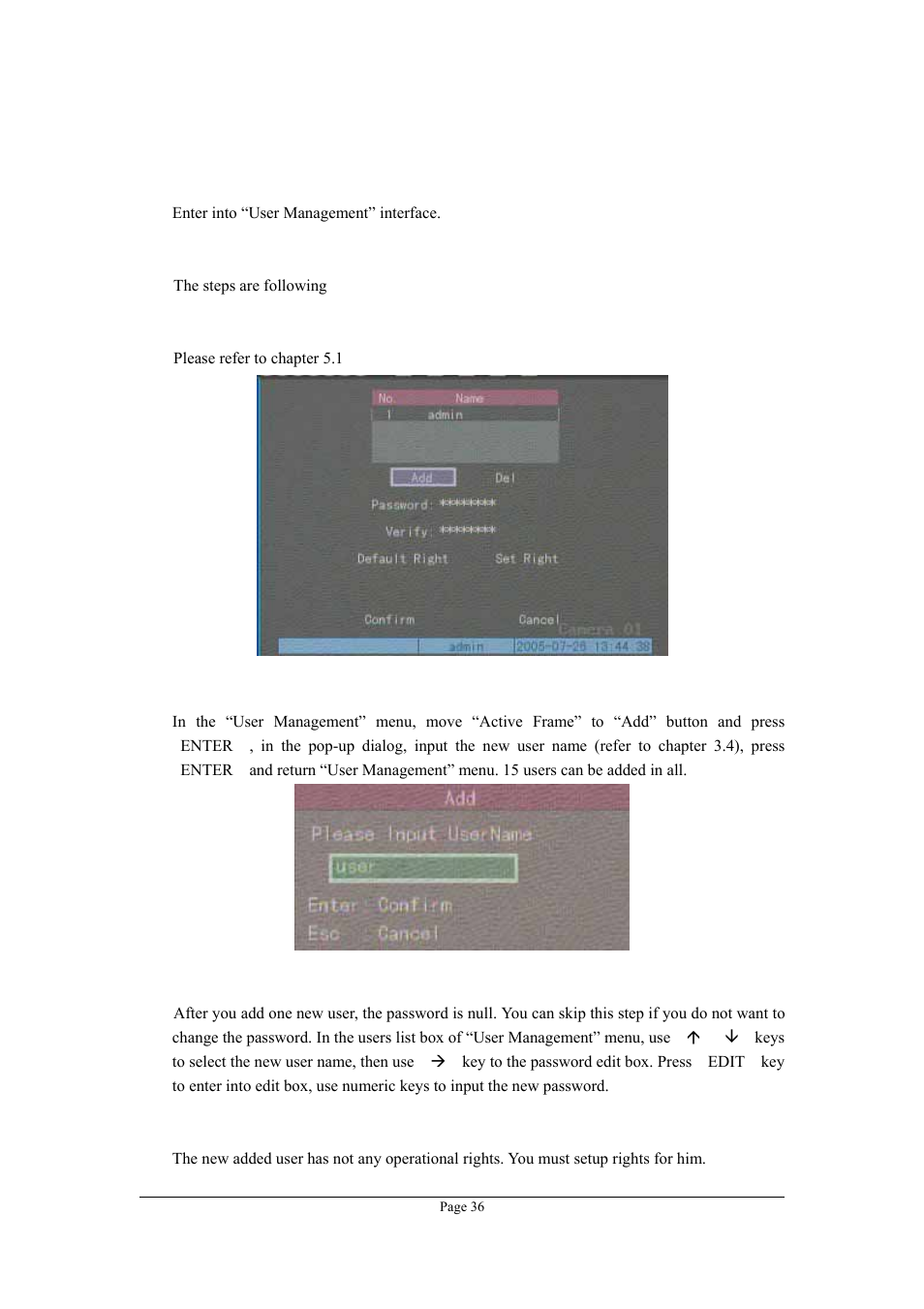 2 add and delete user, Add and delete user | Planet Technology DVR-1670 User Manual | Page 36 / 99