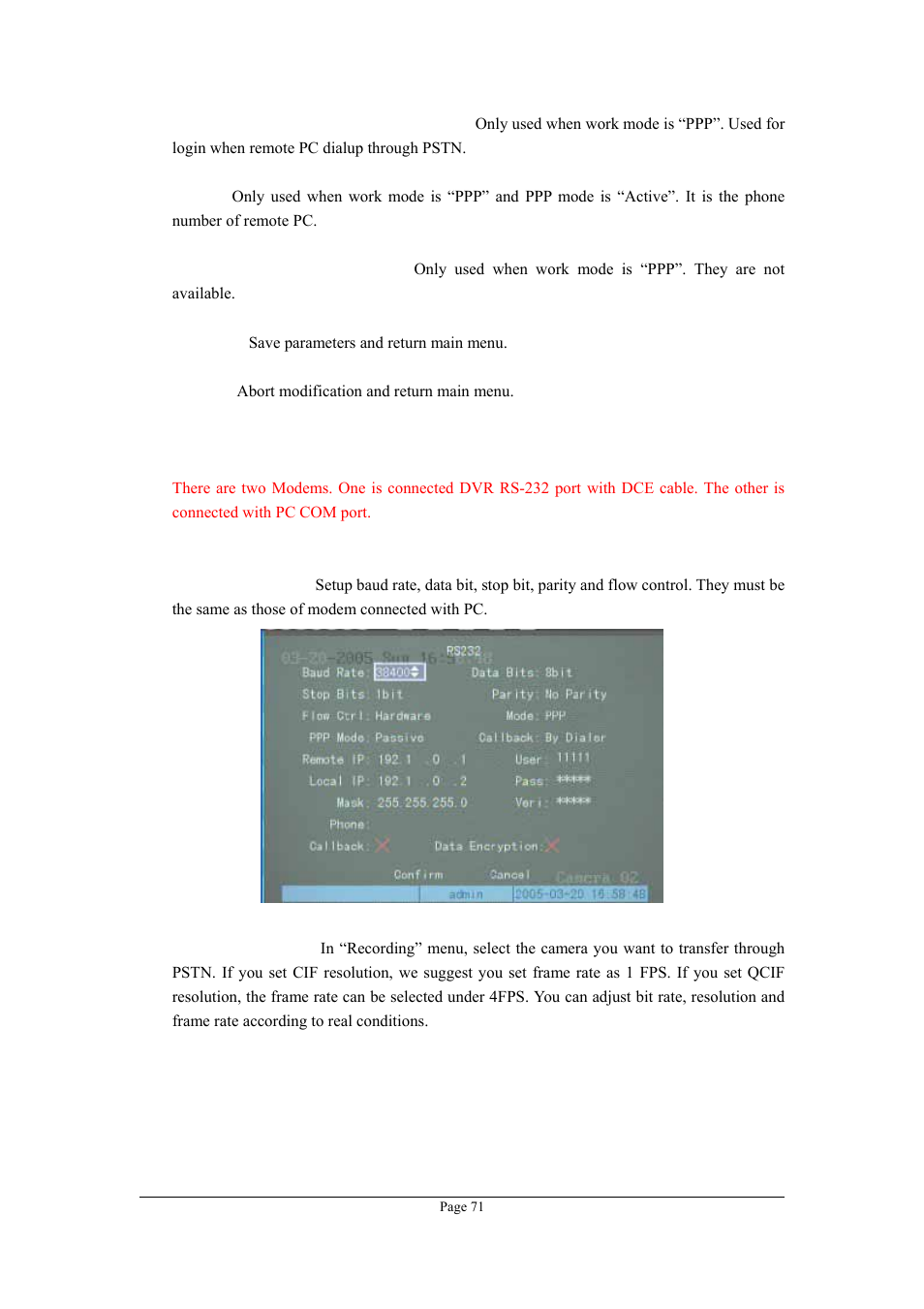 Example：ppp (modem) passive dialup through pstn | Planet Technology DVR-1670 User Manual | Page 71 / 99