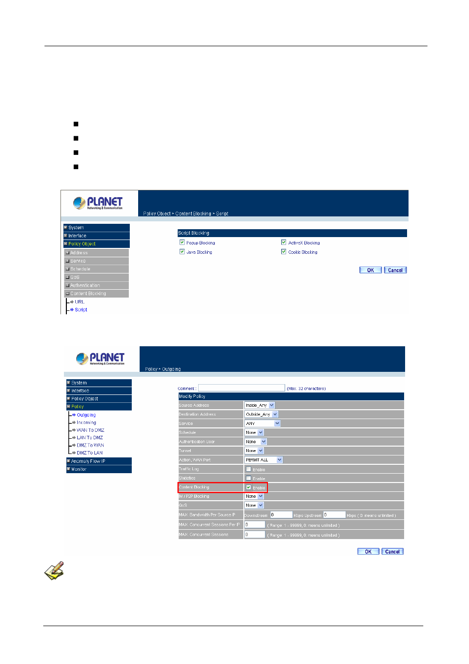 2 script blocking | Planet Technology MH-2001 User Manual | Page 100 / 297