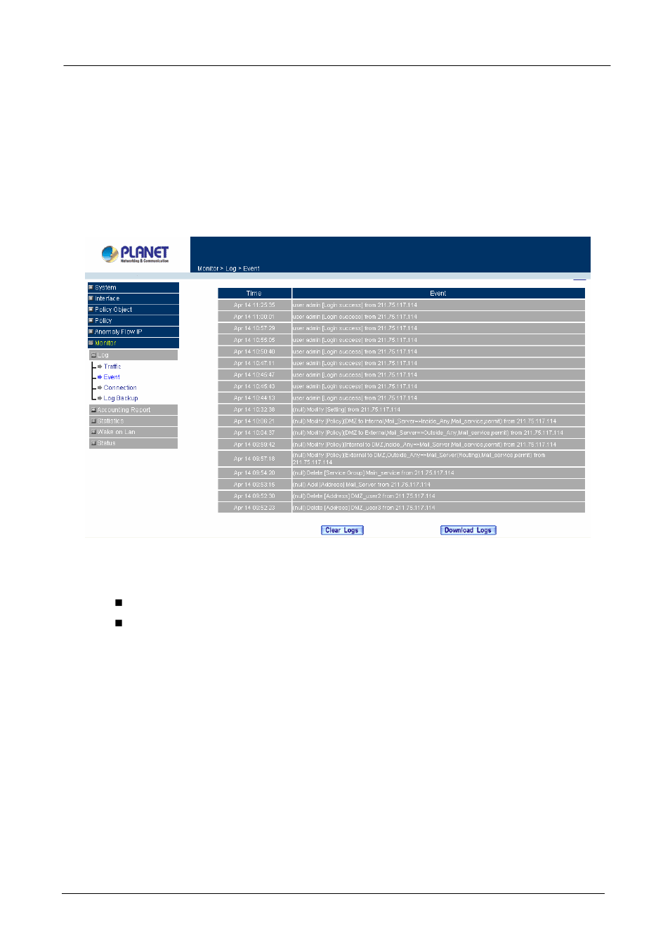 2 event | Planet Technology MH-2001 User Manual | Page 270 / 297