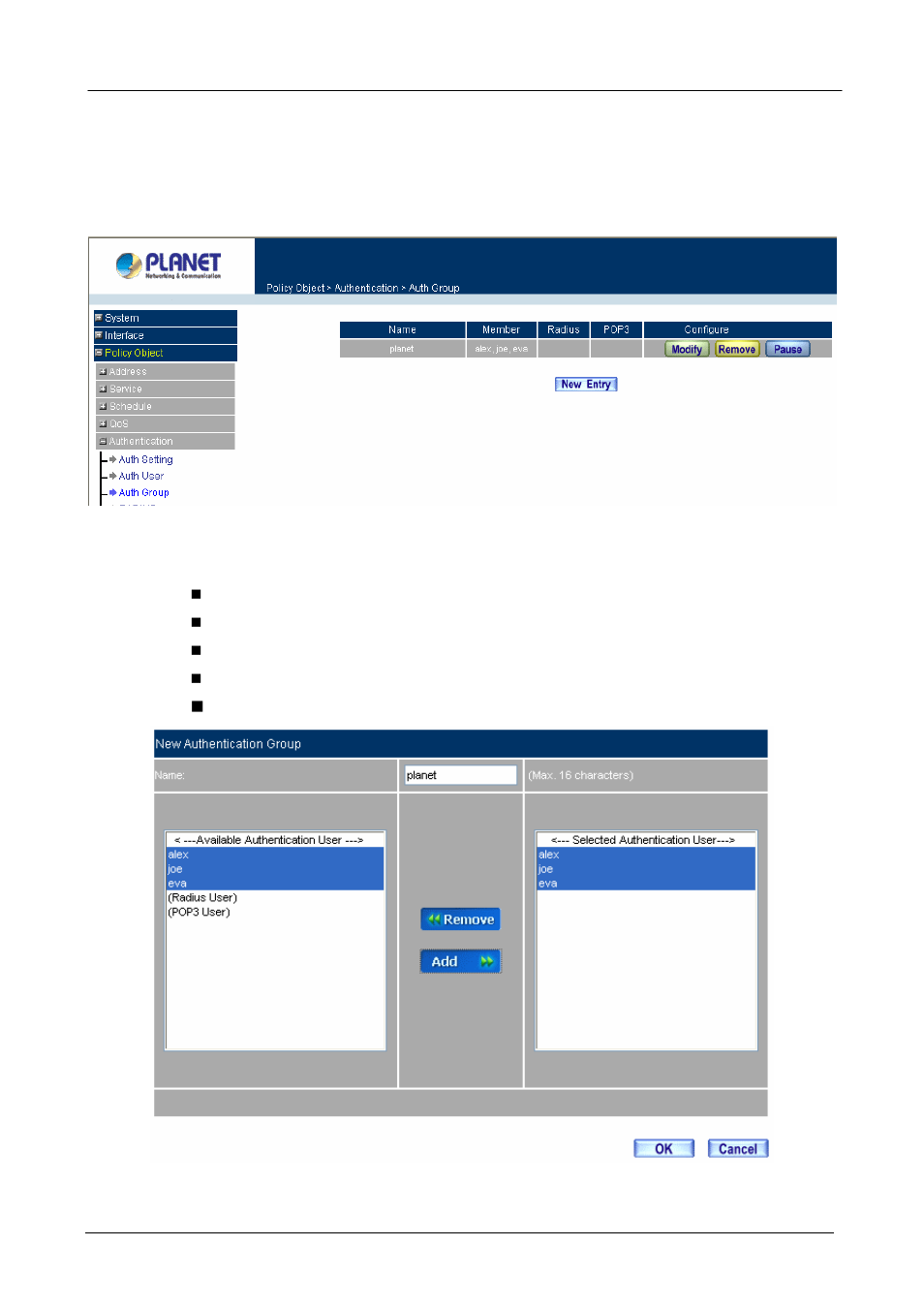 3 auth user group | Planet Technology MH-2001 User Manual | Page 73 / 297