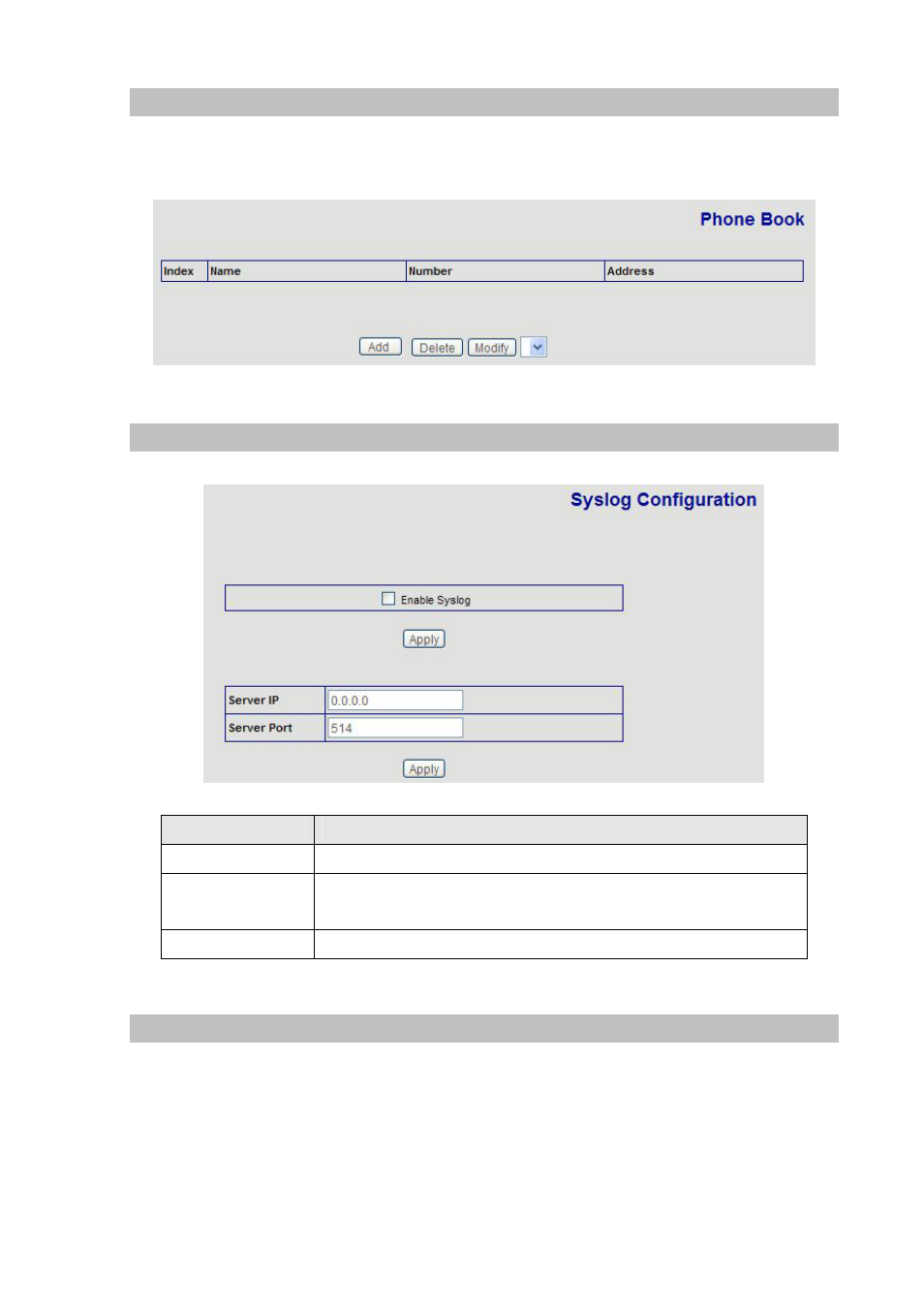 Phone book, Syslog config, Time set | Planet Technology VIP-155PT User Manual | Page 36 / 61