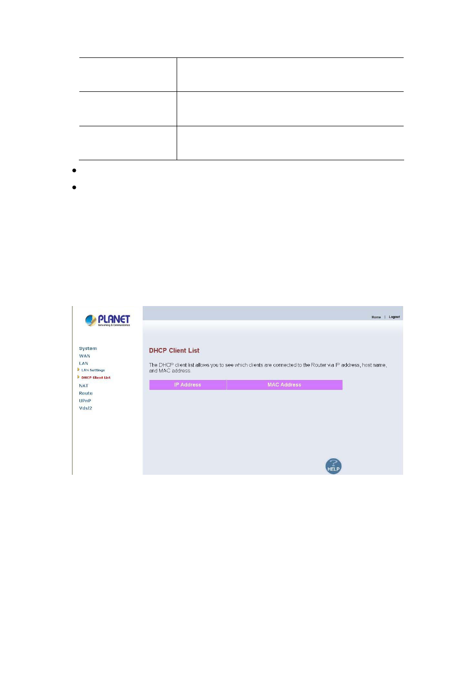 2 dhcp client list, 6 nat | Planet Technology VC-200S User Manual | Page 38 / 56
