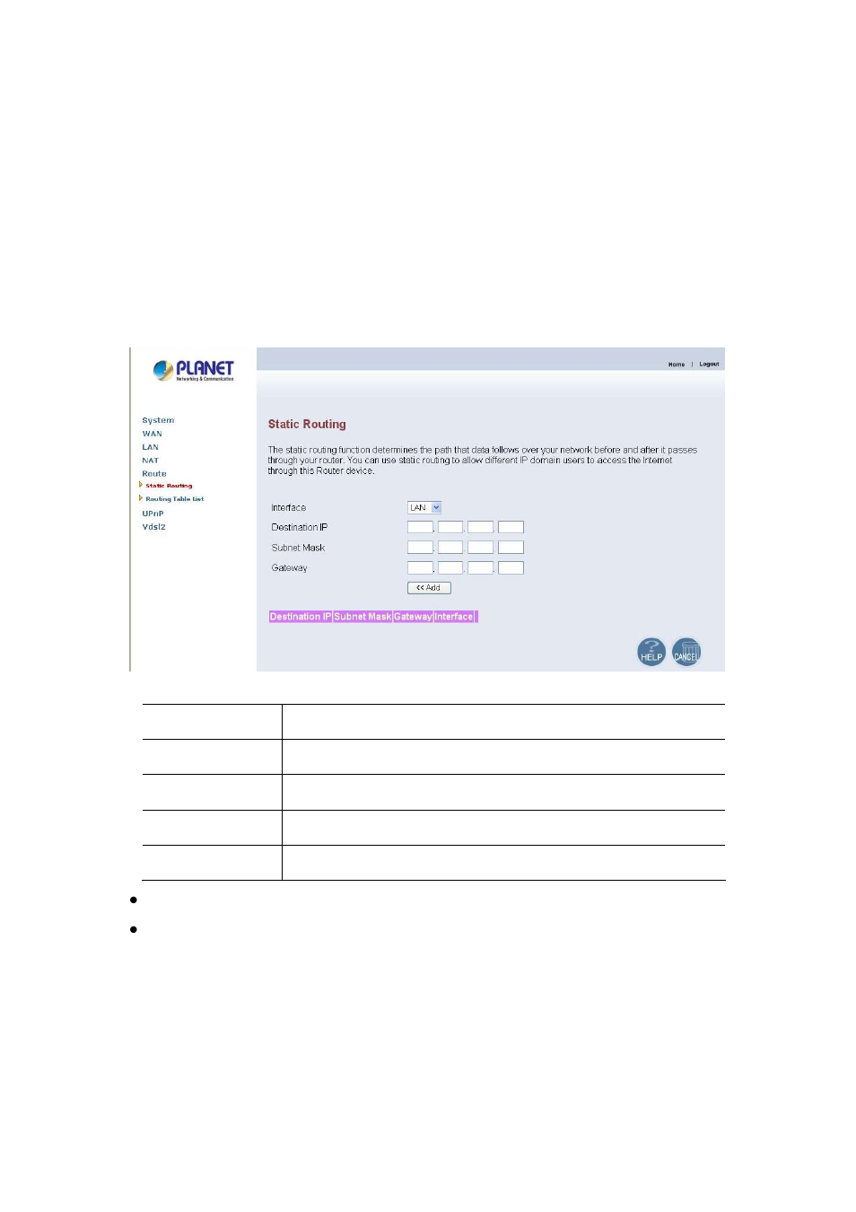 1 static route | Planet Technology VC-200S User Manual | Page 43 / 56