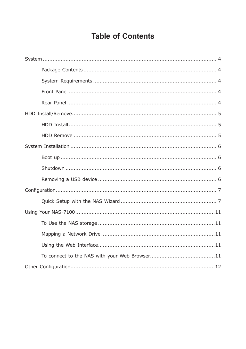 Planet Technology 1-Bay SATA NAS Server NAS-7100 User Manual | Page 2 / 12