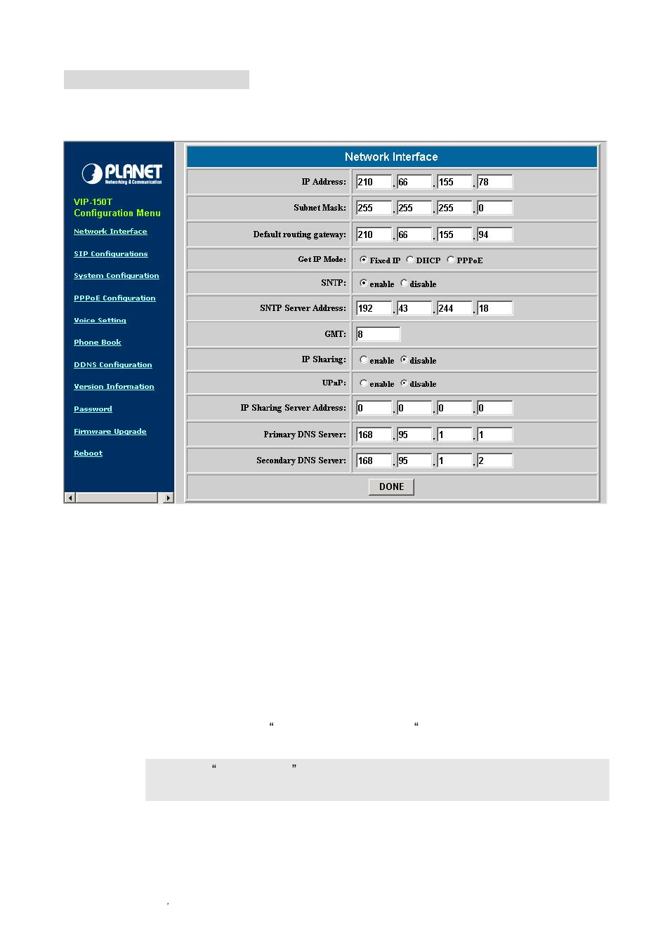 Network interface | Planet Technology VIP-150T User Manual | Page 19 / 49