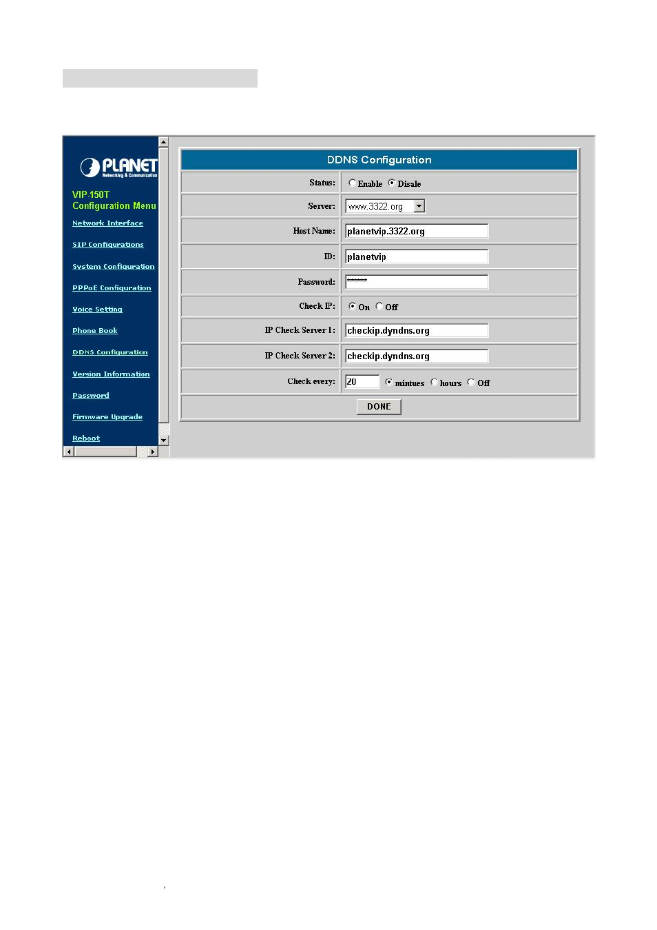 Ddns configuration | Planet Technology VIP-150T User Manual | Page 28 / 49