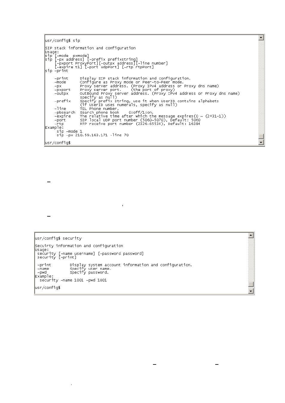 14 [security] command, 15 [voice] command | Planet Technology VIP-150T User Manual | Page 40 / 49