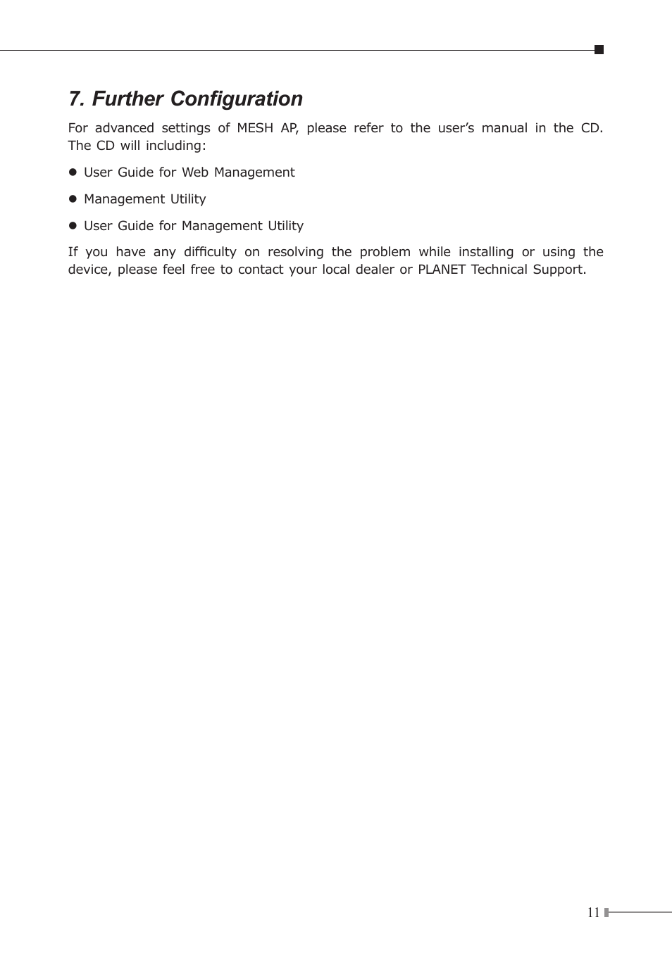 Further configuration | Planet Technology MAP-3120 User Manual | Page 11 / 12