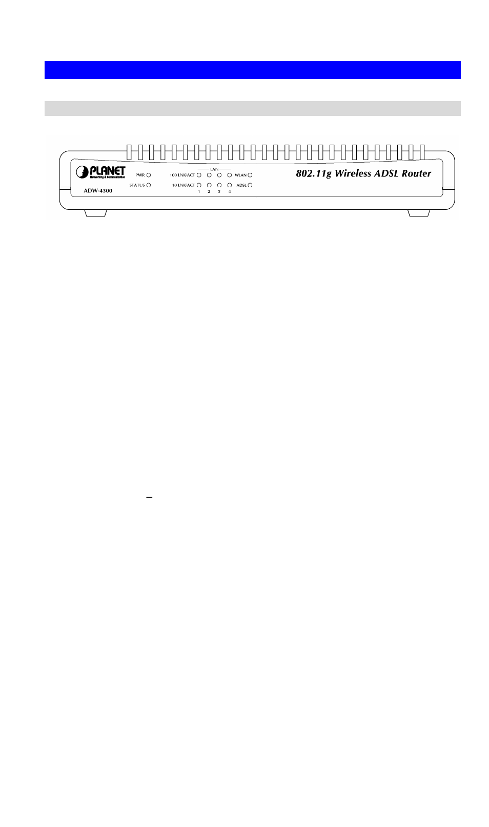 Physical details, Front-mounted leds | Planet Technology ADW-4300A User Manual | Page 10 / 87