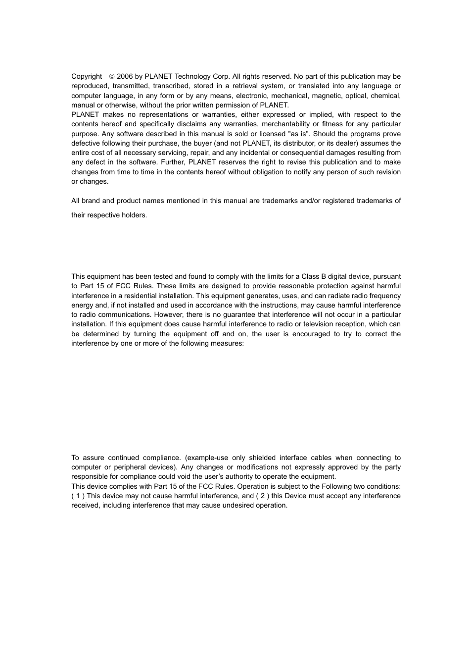 Copyright, Fcc caution, R&tte compliance statement | Planet Technology WL-U357v2 User Manual | Page 2 / 31