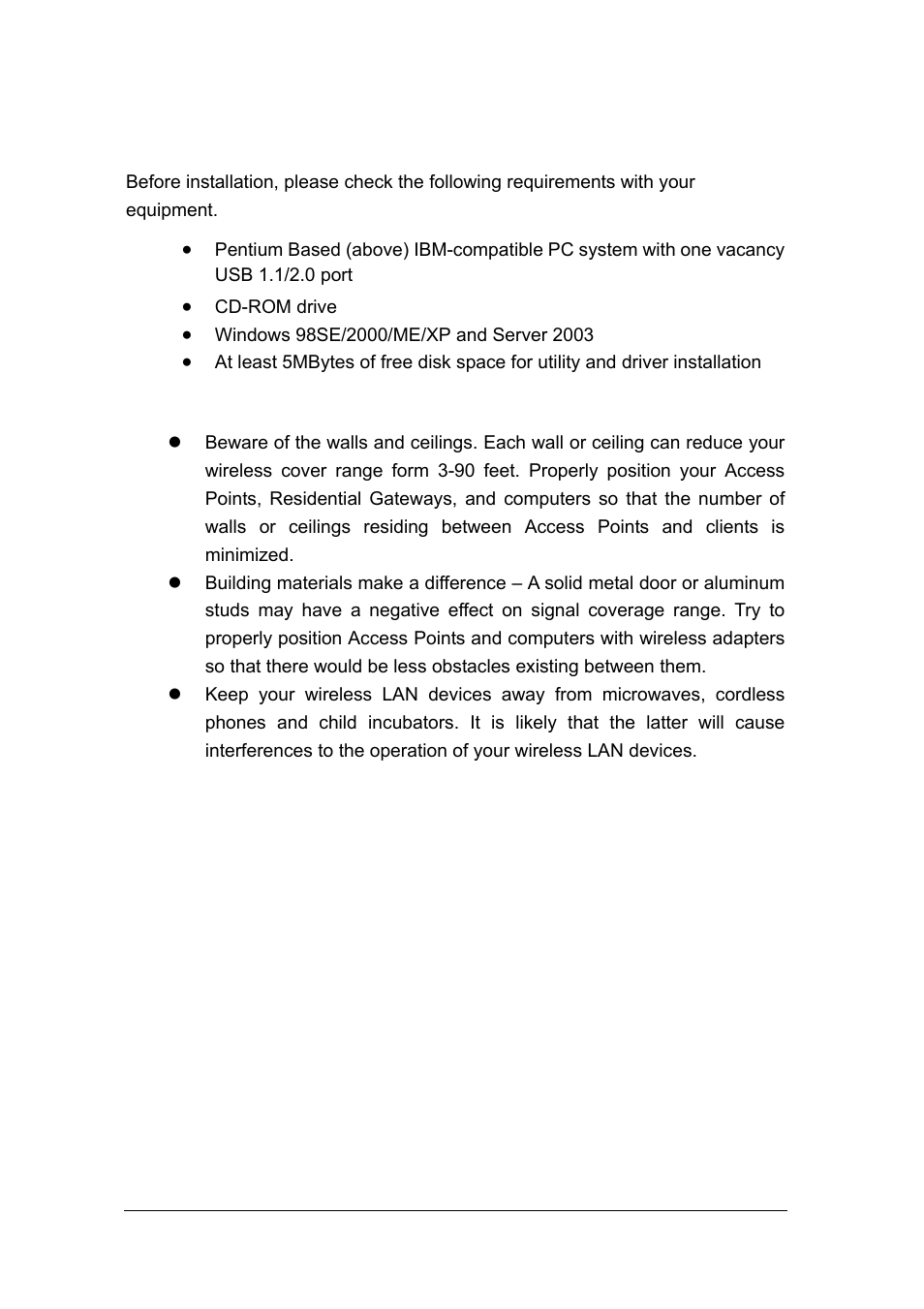 5 minimum system requirements, 6 installation considerations | Planet Technology WL-U357v2 User Manual | Page 9 / 31