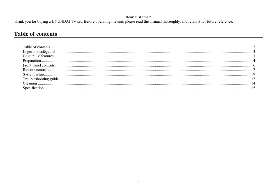 Hyundai H-TV2910SPF User Manual | Page 2 / 29