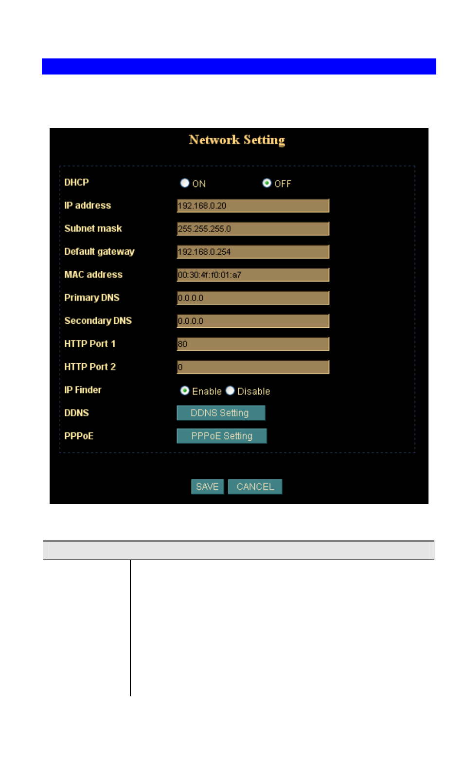 Network screen | Planet Technology ICA-650 User Manual | Page 31 / 78
