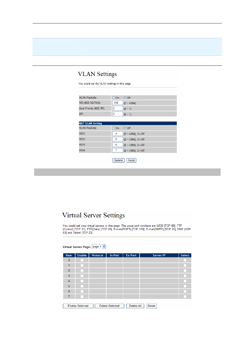 Virtual server settings | Planet Technology VIP-321 User Manual | Page 26 / 63