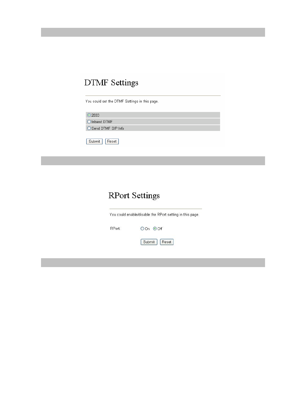 Dtmf setting, Rport settings, Other settings | Planet Technology VIP-321 User Manual | Page 31 / 63