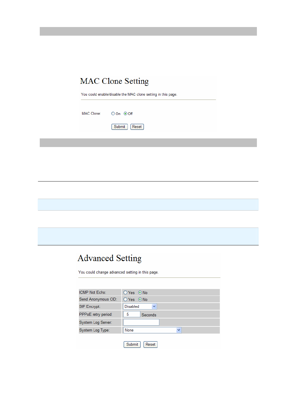 Mac clone settings, Advanced settings | Planet Technology VIP-321 User Manual | Page 34 / 63