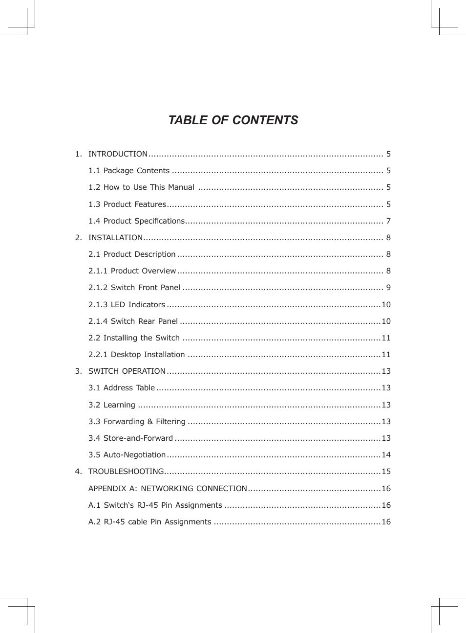 Planet Technology FSD-1603 User Manual | Page 4 / 20