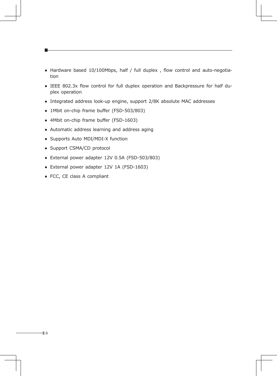 Planet Technology FSD-1603 User Manual | Page 6 / 20