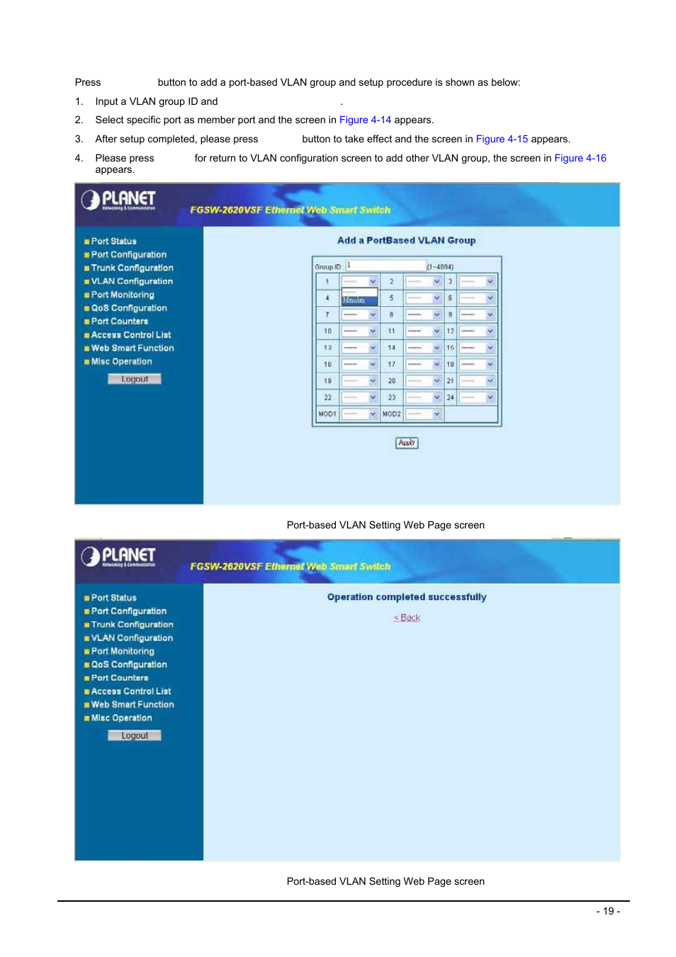 Planet Technology FGSW-2620VSF User Manual | Page 19 / 63