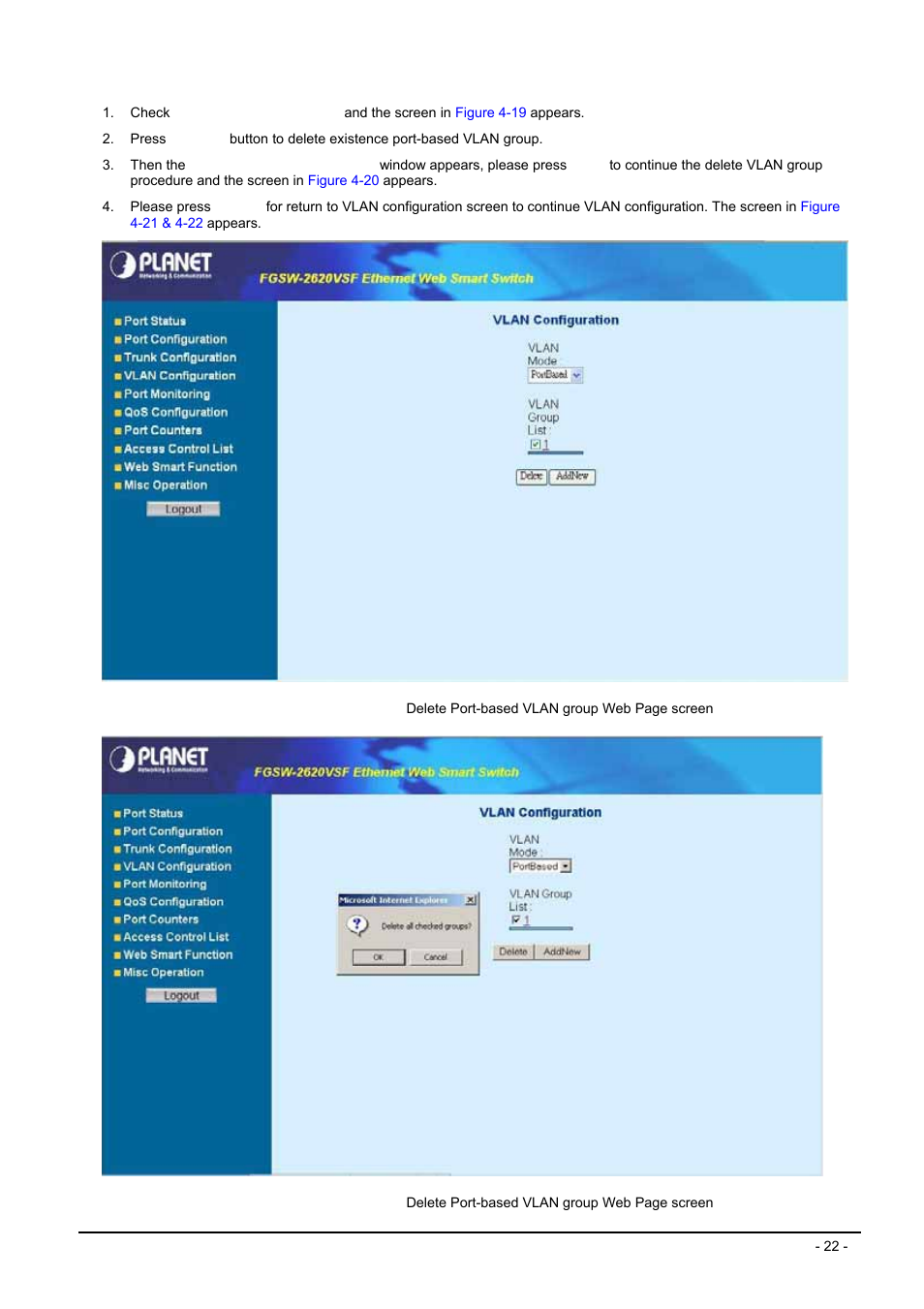 Planet Technology FGSW-2620VSF User Manual | Page 22 / 63