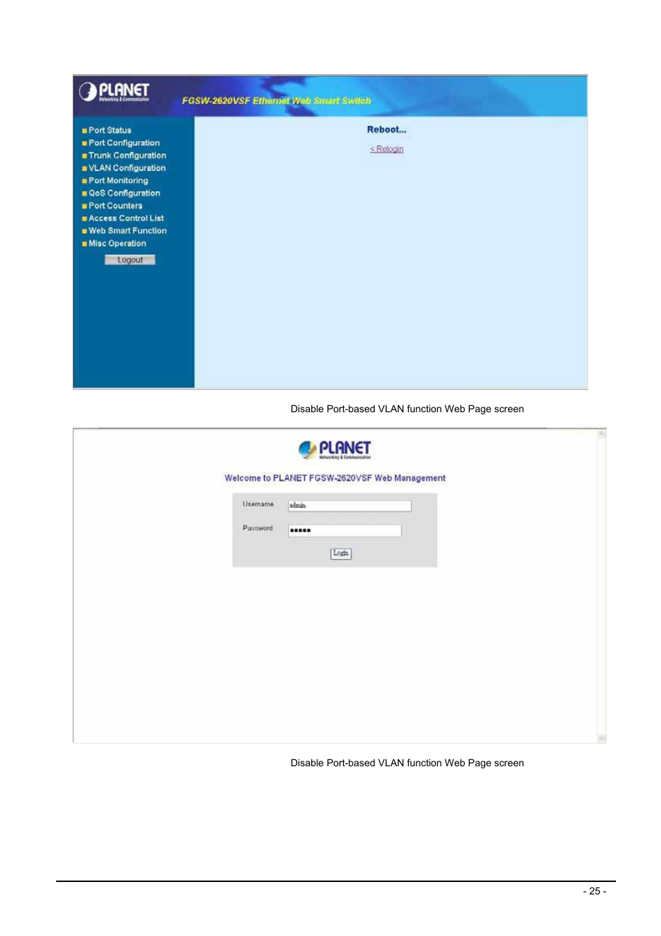 Planet Technology FGSW-2620VSF User Manual | Page 25 / 63