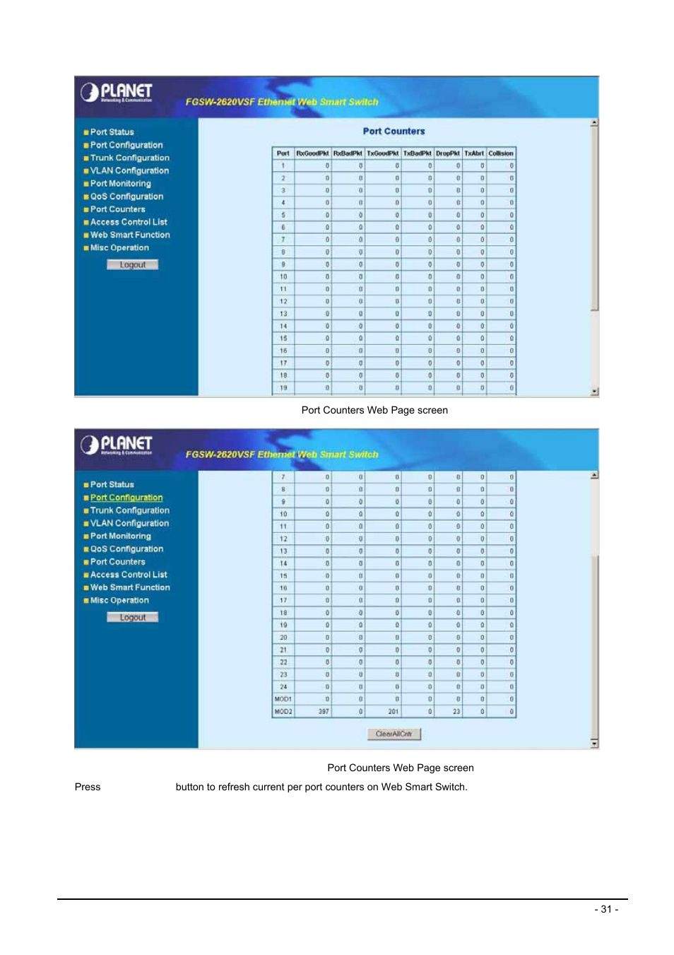 Planet Technology FGSW-2620VSF User Manual | Page 31 / 63