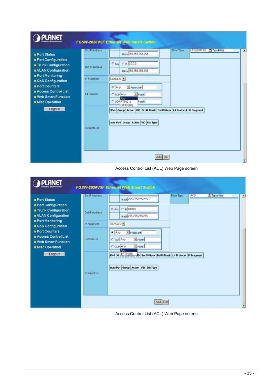 Planet Technology FGSW-2620VSF User Manual | Page 35 / 63