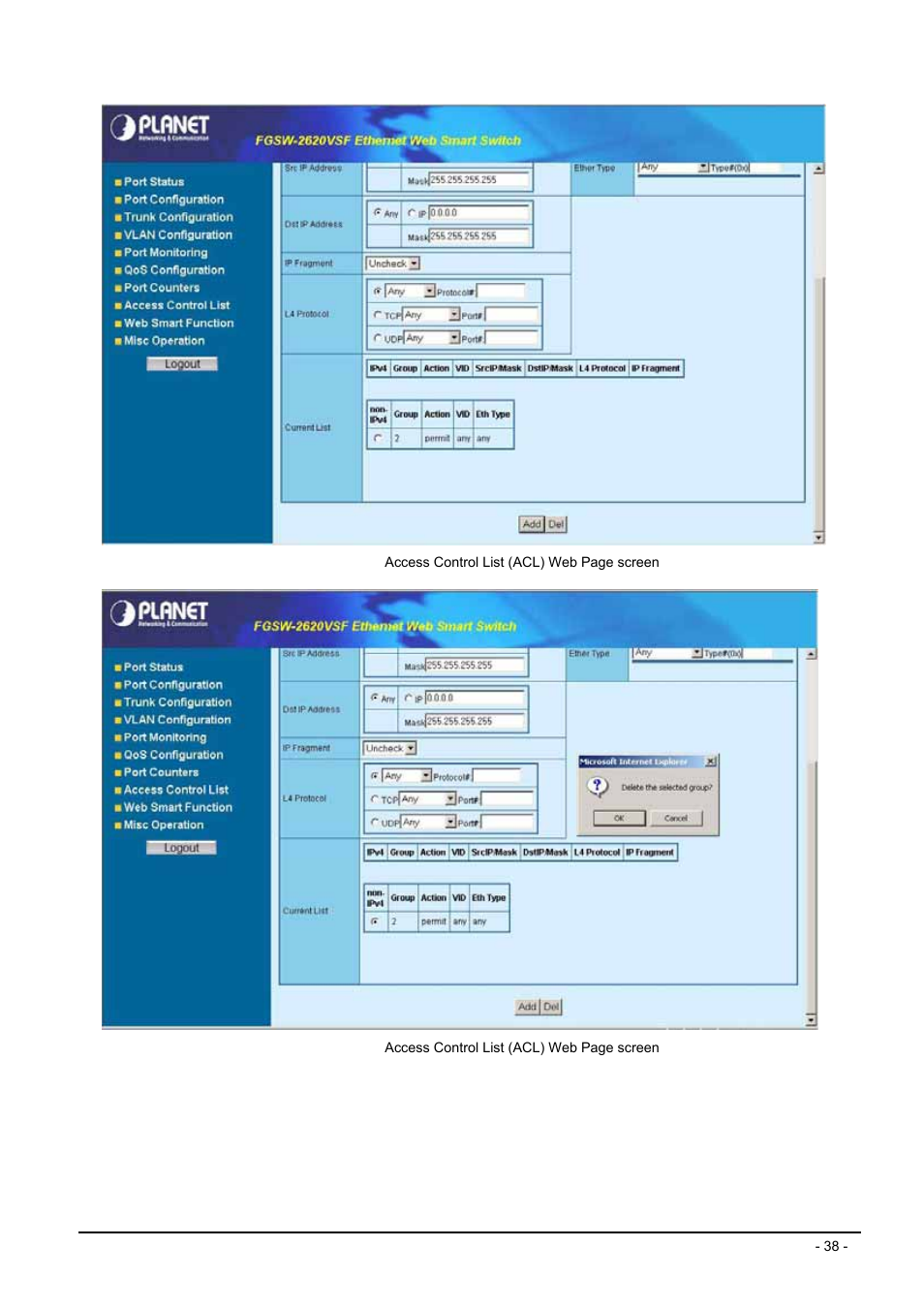 Planet Technology FGSW-2620VSF User Manual | Page 38 / 63