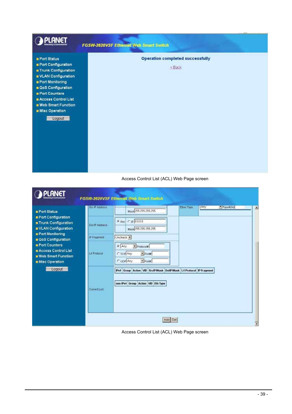 Planet Technology FGSW-2620VSF User Manual | Page 39 / 63