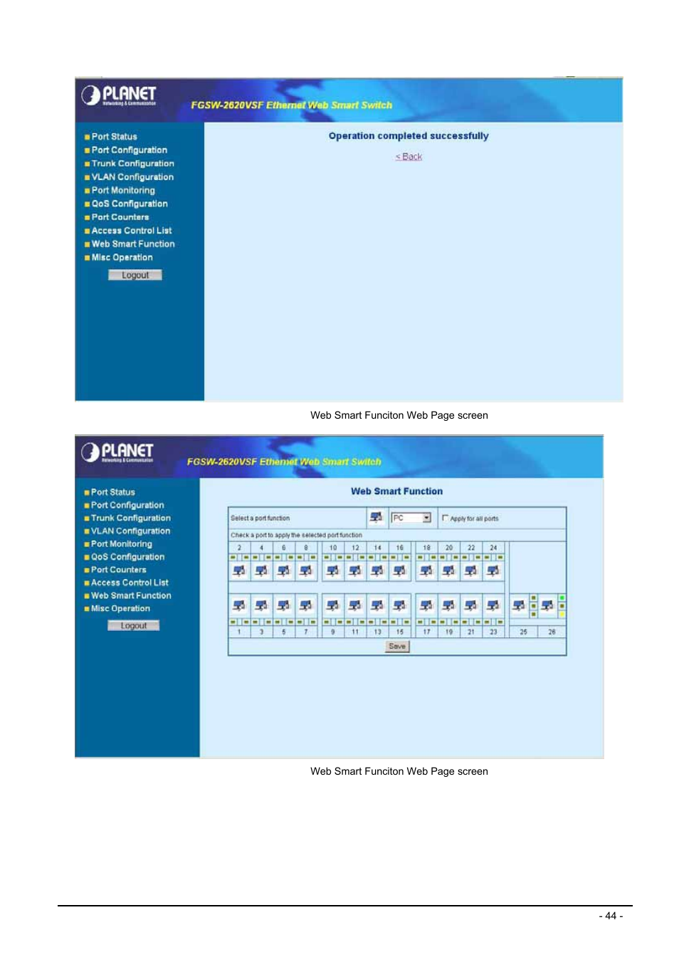 Planet Technology FGSW-2620VSF User Manual | Page 44 / 63