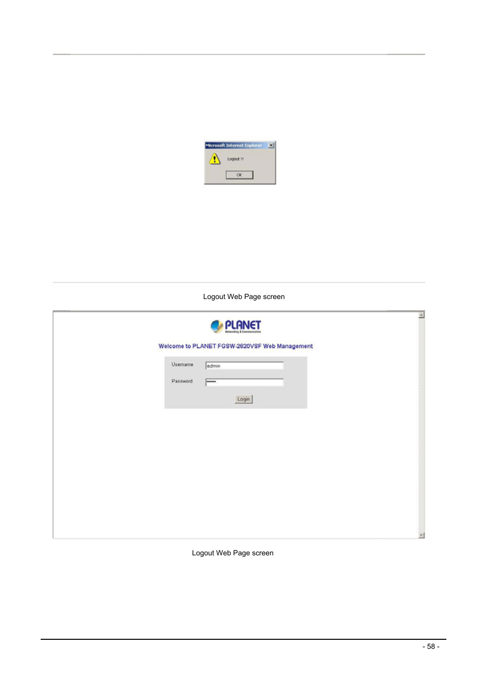 Planet Technology FGSW-2620VSF User Manual | Page 58 / 63