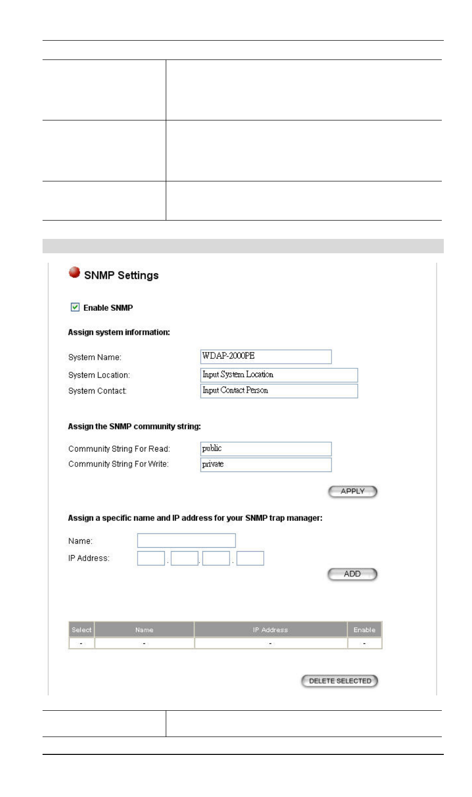 3 snmp settings | Planet Technology WDAP-2000PE User Manual | Page 21 / 53