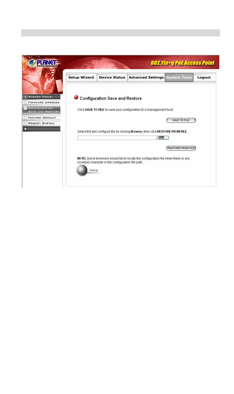 2 configuration save and restore | Planet Technology WDAP-2000PE User Manual | Page 31 / 53