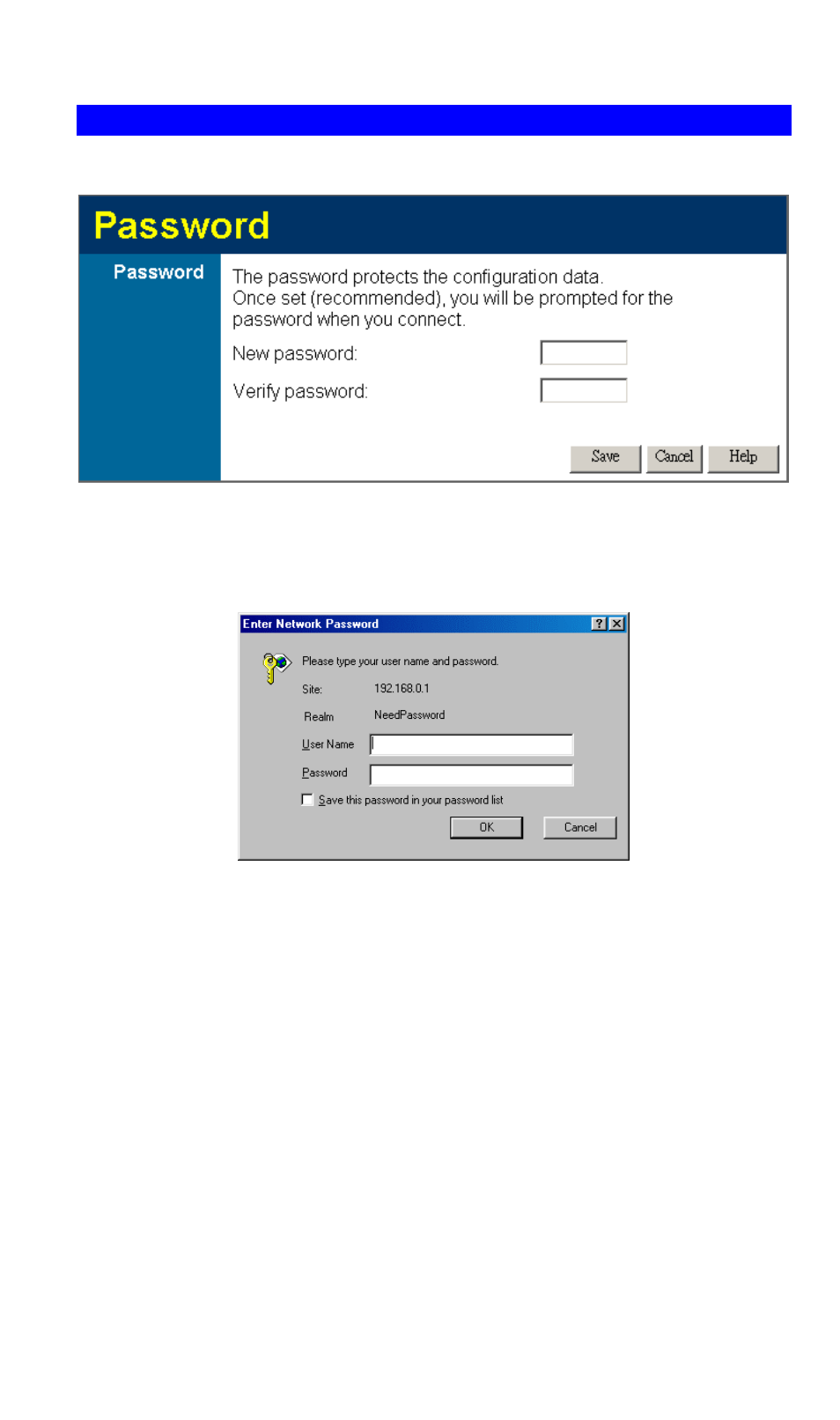 Password screen | Planet Technology XRT-411 User Manual | Page 20 / 99