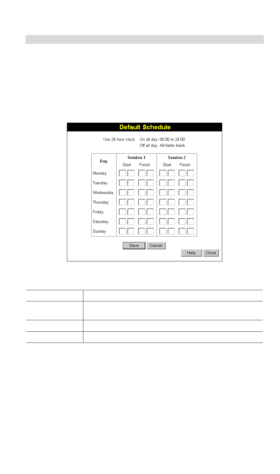 Default schedule screen | Planet Technology XRT-411 User Manual | Page 57 / 99