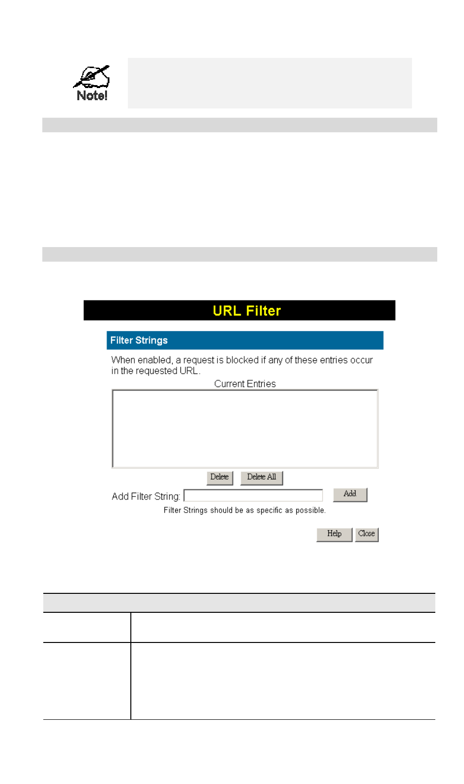 Url filter, Url filter screen | Planet Technology XRT-411 User Manual | Page 66 / 99