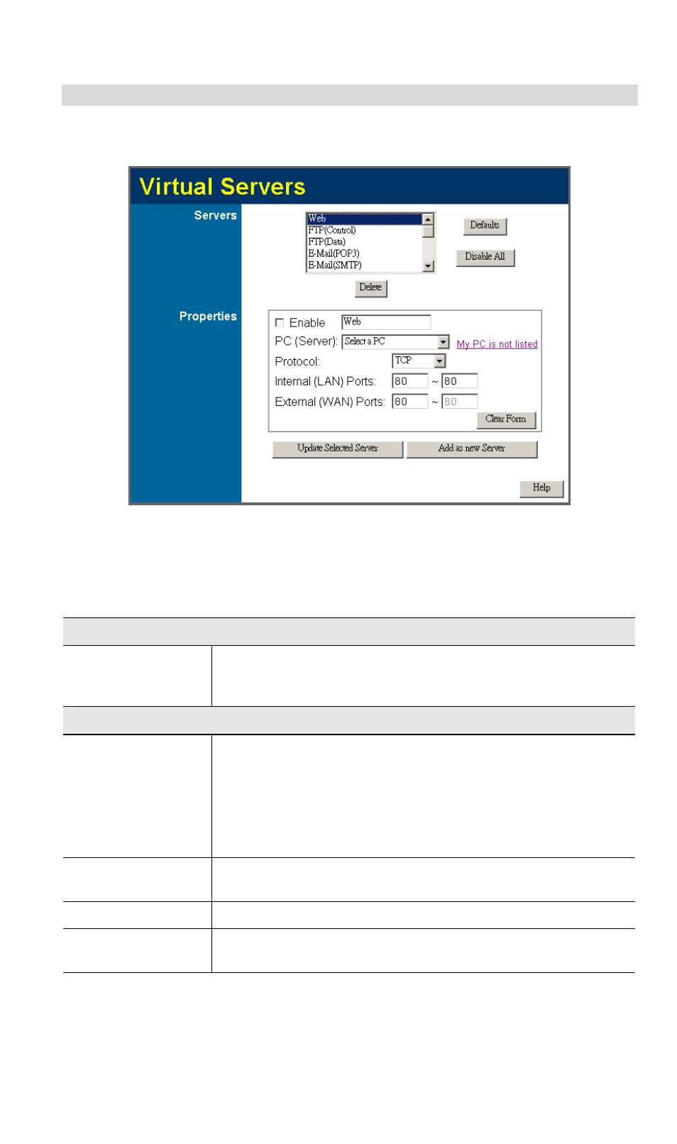 Virtual servers screen | Planet Technology XRT-411 User Manual | Page 69 / 99