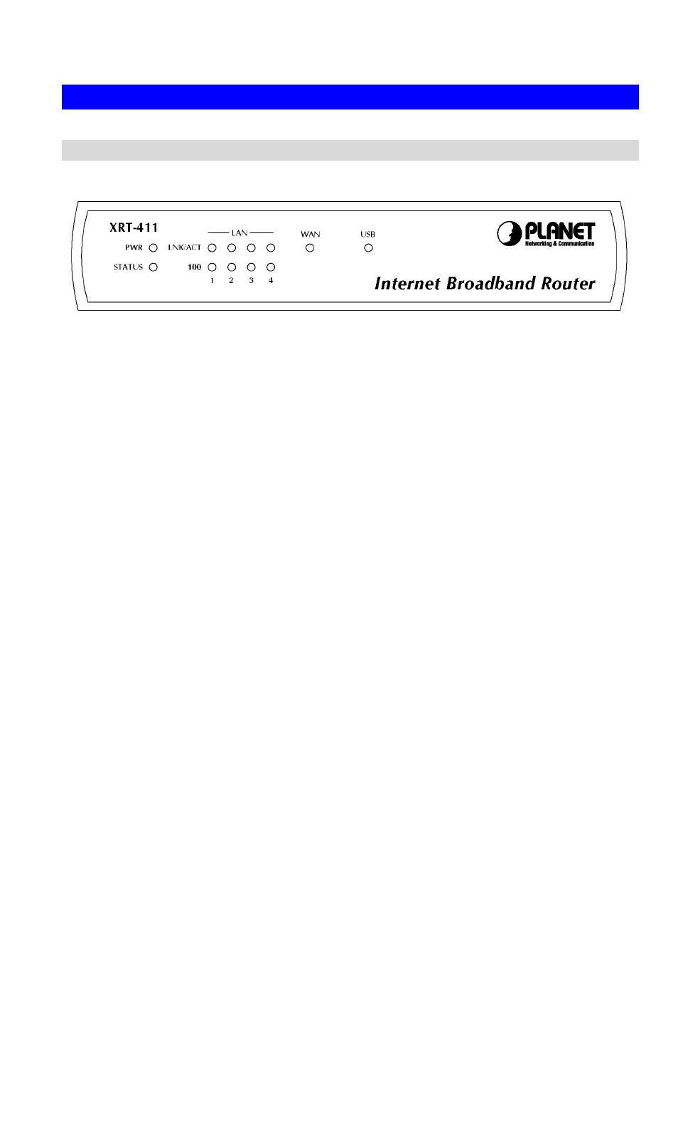 Physical details, Front-mounted leds | Planet Technology XRT-411 User Manual | Page 8 / 99