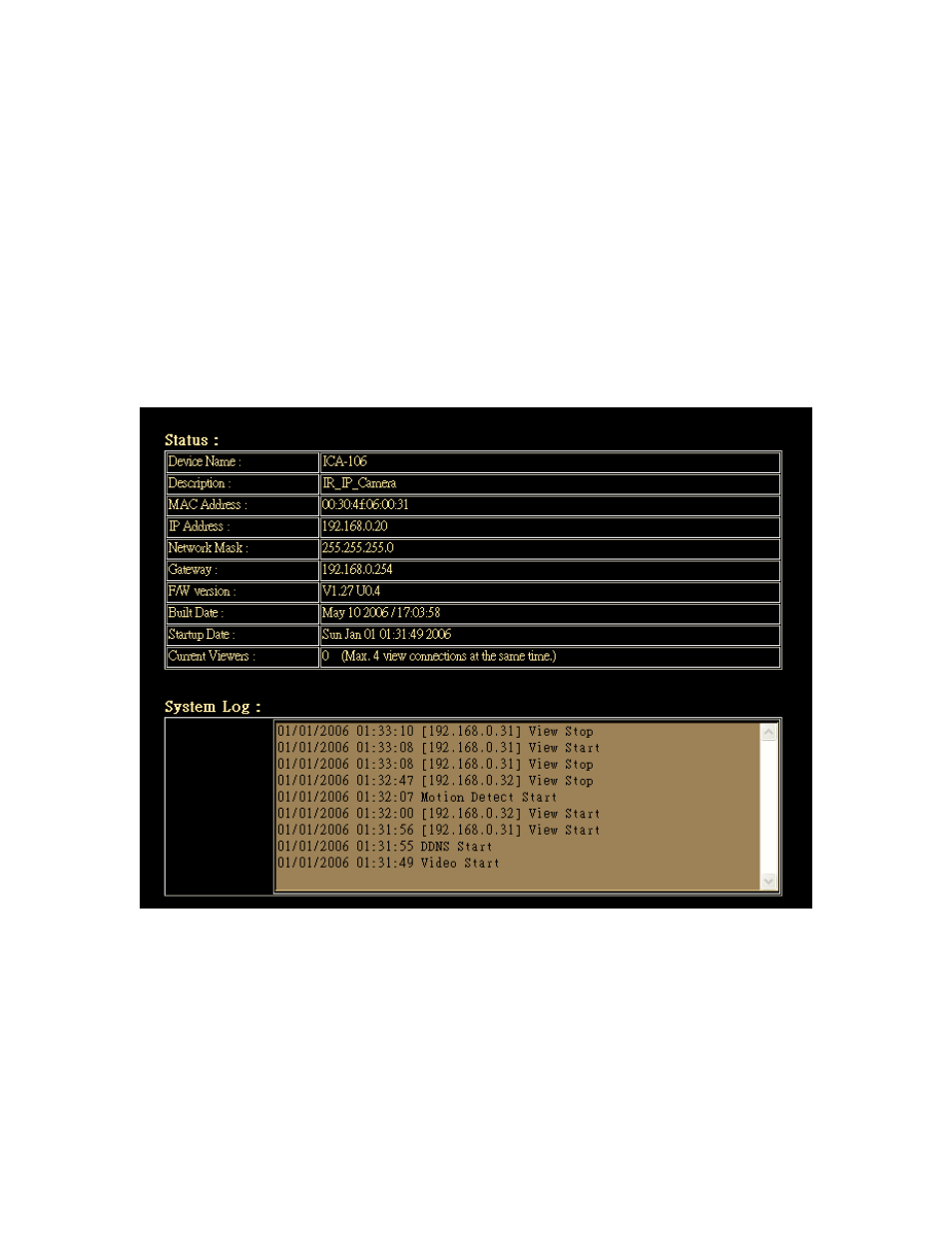6 status | Planet Technology ICA-106 User Manual | Page 38 / 60