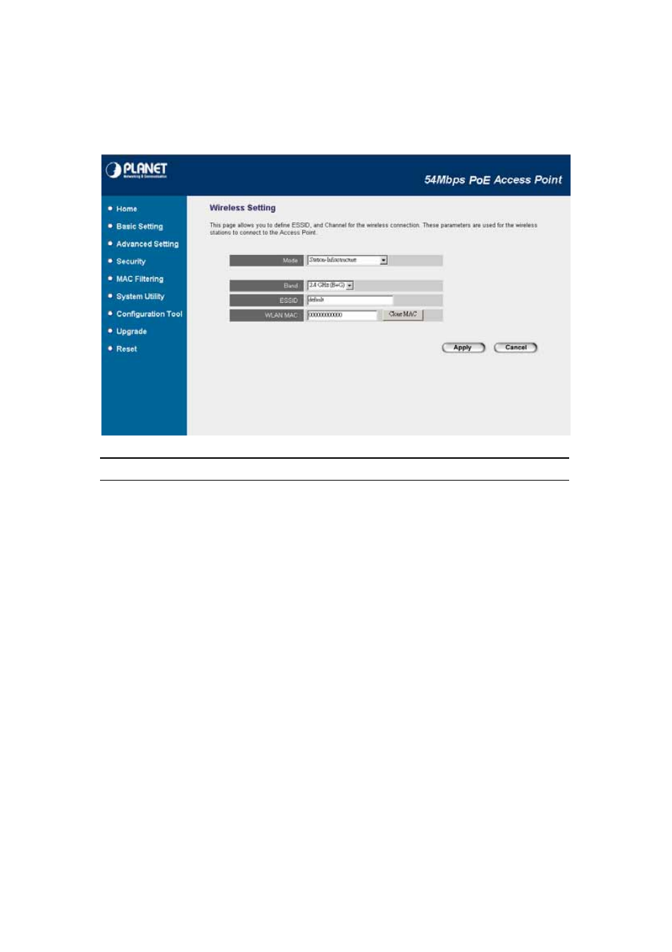 3 station - infrastructure mode, Station - infrastructure mode, Parameter description | Planet Technology Network Device WAP-4033PE User Manual | Page 16 / 38