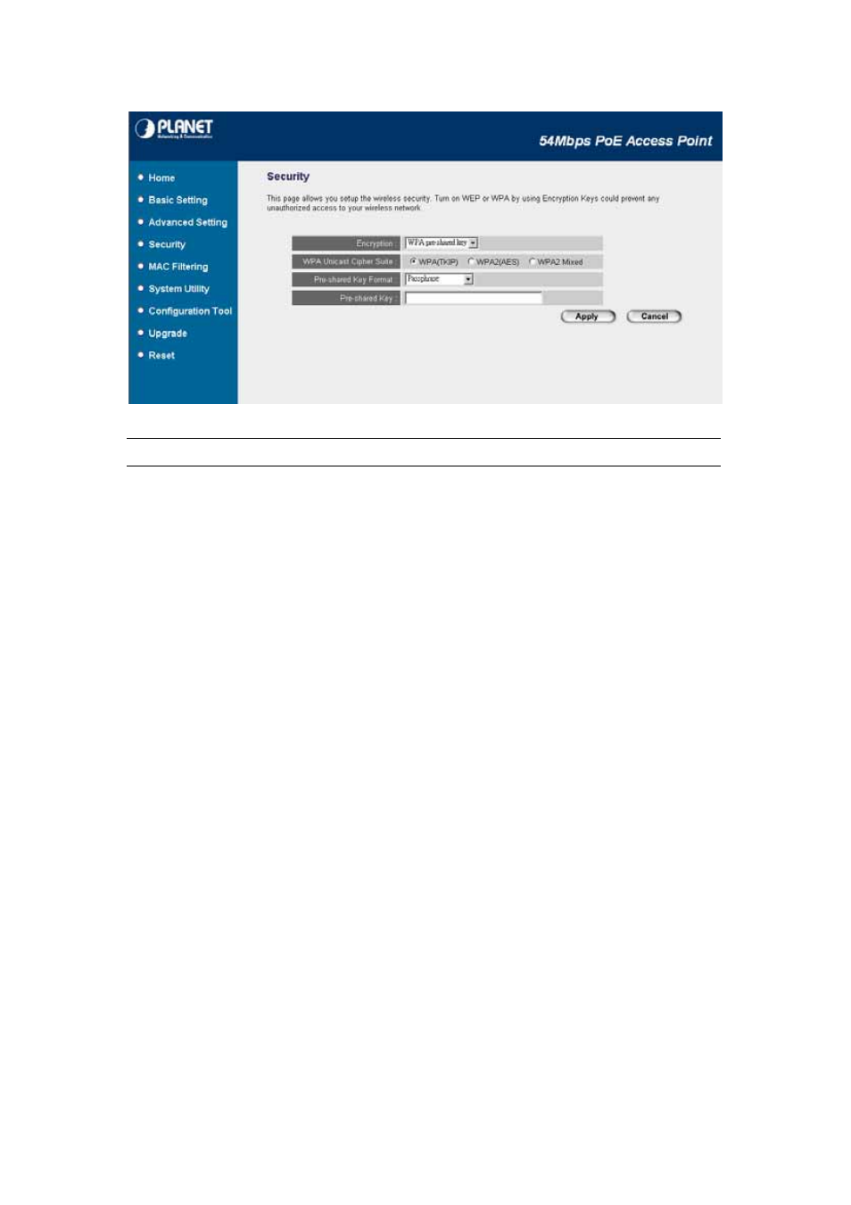 Parameter description | Planet Technology Network Device WAP-4033PE User Manual | Page 29 / 38