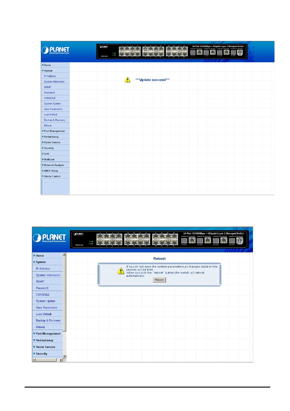 10 reboot | Planet Technology WGS3-2840 User Manual | Page 30 / 76