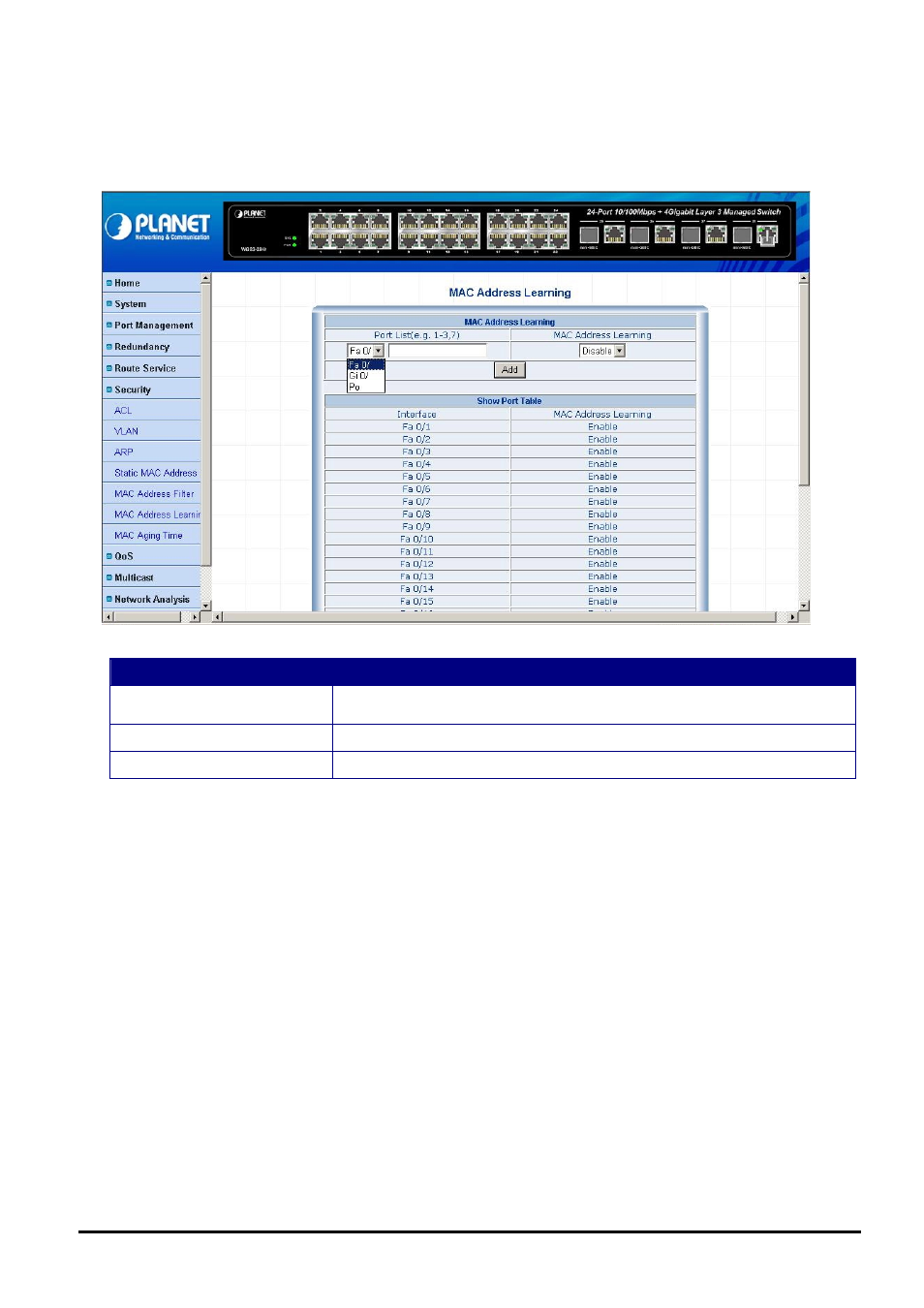 6 mac address learning | Planet Technology WGS3-2840 User Manual | Page 56 / 76